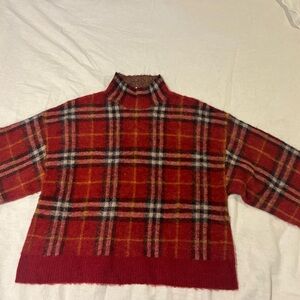 Something Navy Red and Multicolor Knit Sweater